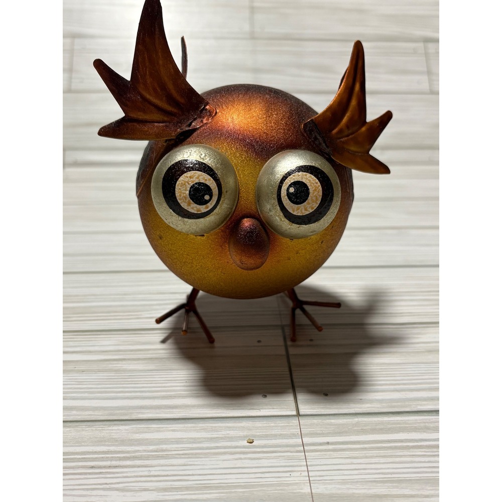 Regal Art & Gift. Whimsical Metal Owl Figurine Spherical Copper Bronze Decor‎
